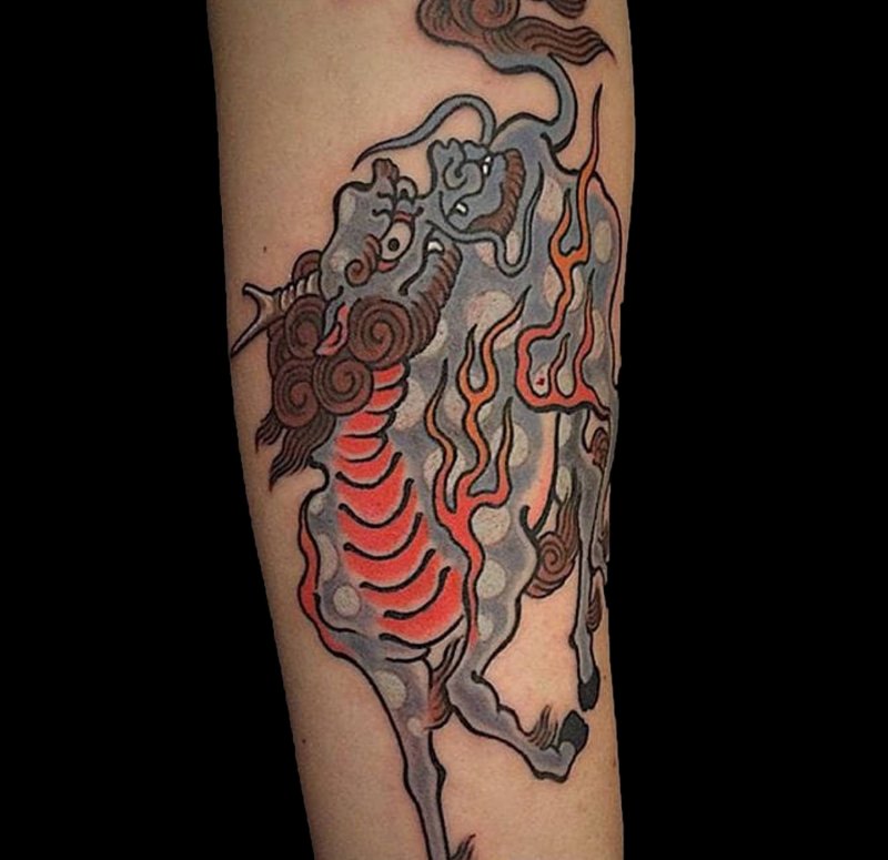 麒麟纹身推荐30款精美的麒麟纹身图案开运必备